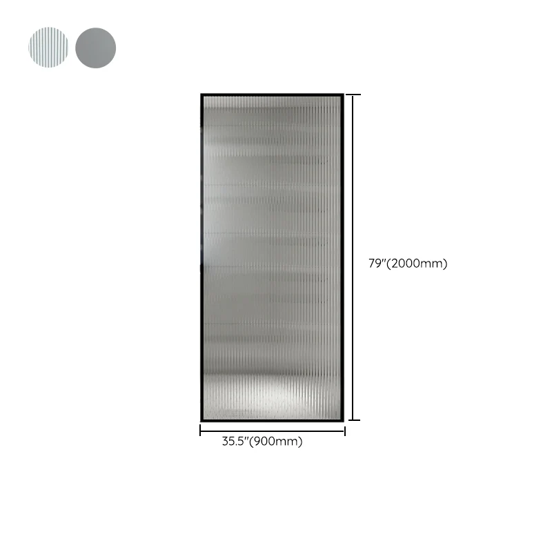 Puerta de ducha de metal y vidrio Puerta de baño de ducha negra en línea simple Clearhalo