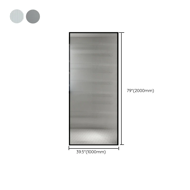 Puerta de ducha de metal y vidrio Puerta de baño de ducha negra en línea simple Clearhalo