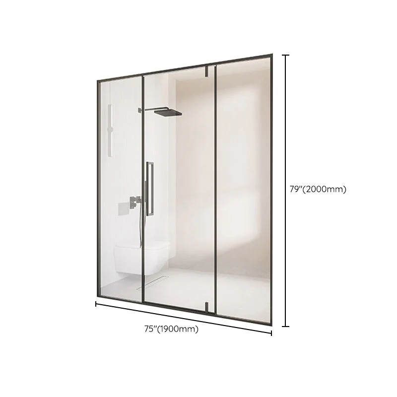 Puerta de ducha semi sin marco corrediza única, mampara de ducha de vidrio templado Clearhalo