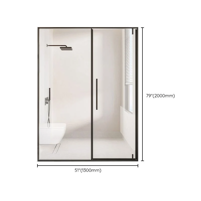 Puerta de ducha semi sin marco corrediza única, mampara de ducha de vidrio templado Clearhalo