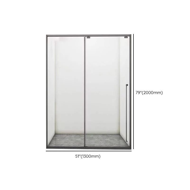 Puerta de ducha semi sin marco gris deslizante simple Puerta de baño de ducha transparente Clearhalo