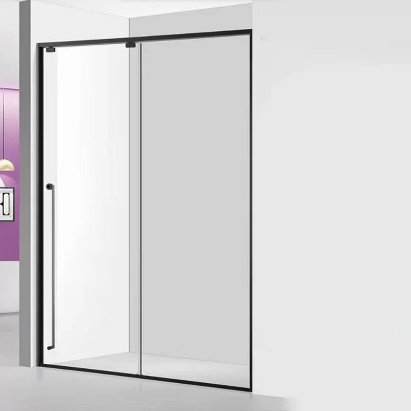 Puerta de ducha semi sin marco gris deslizante simple Puerta de baño de ducha transparente Clearhalo