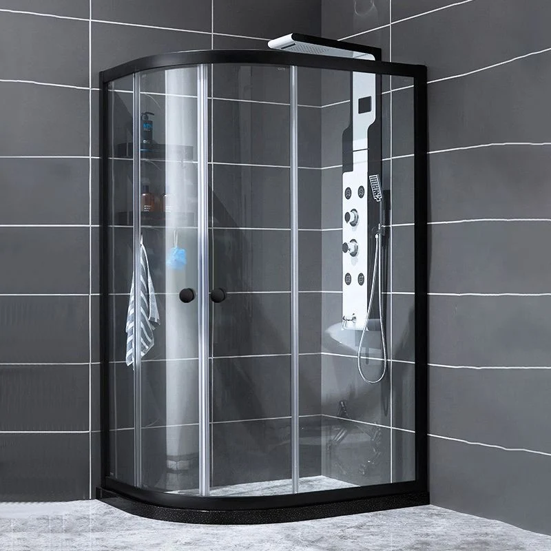 75" H puerta de ducha templada transparente enmarcada puerta de baño de ducha deslizante doble Plata Clearhalo