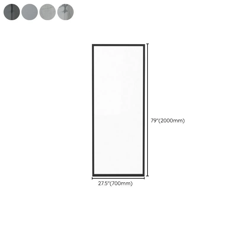 Puerta de ducha de vidrio fija Mampara de ducha con marco de acero inoxidable negro Clearhalo