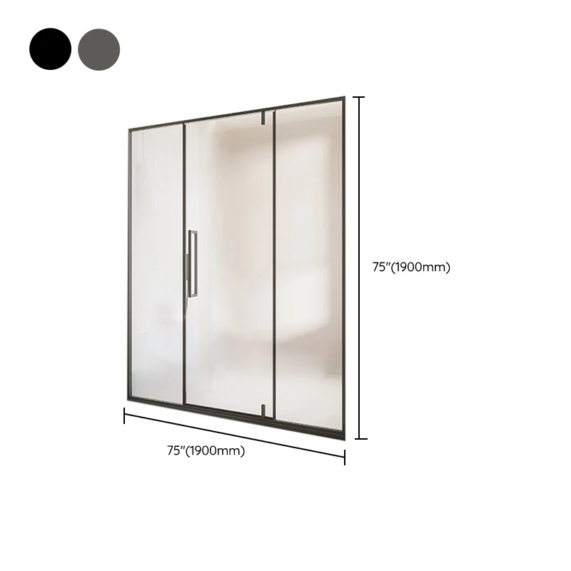 Puerta de ducha de vidrio y metal Puerta de baño de ducha simple de una línea Clearhalo