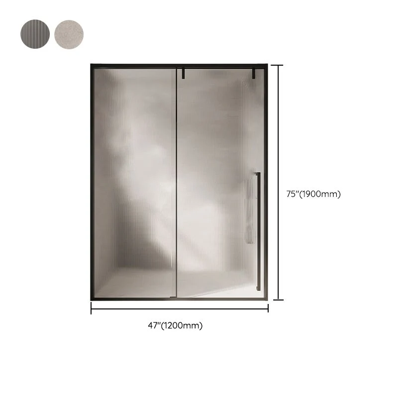 Puerta de ducha de vidrio y metal Puerta de baño negra de ducha simple de una línea Clearhalo