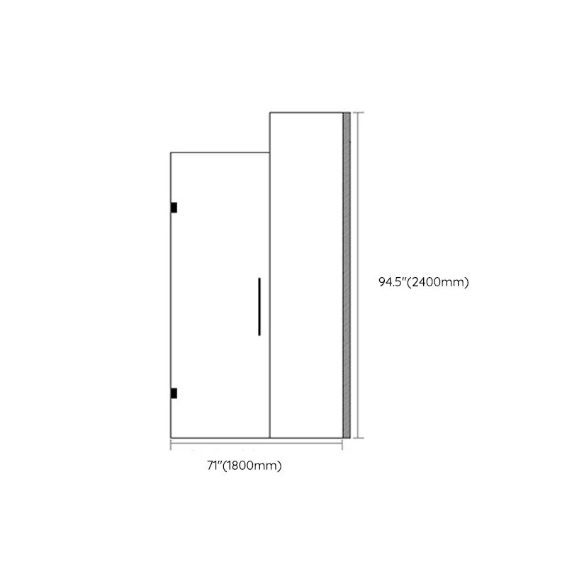 Puerta de ducha de vidrio templado de apertura plana, sin marco, simple y de una sola forma Clearhalo