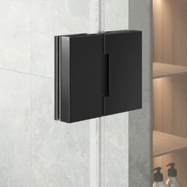 Puerta de ducha de vidrio templado de apertura plana, sin marco, simple y de una sola forma Clearhalo