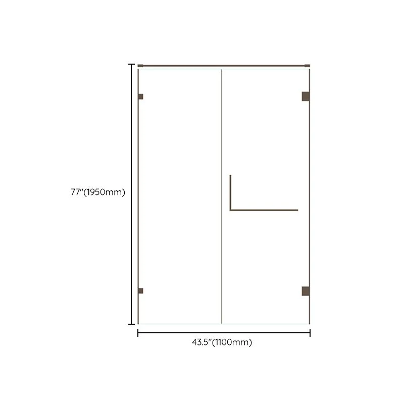 Puerta de ducha de vidrio templado con bisagras y puerta minimalista semi sin marco Clearhalo