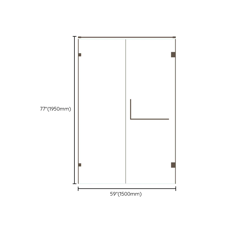 Puerta de ducha de vidrio templado con bisagras y puerta minimalista semi sin marco Clearhalo