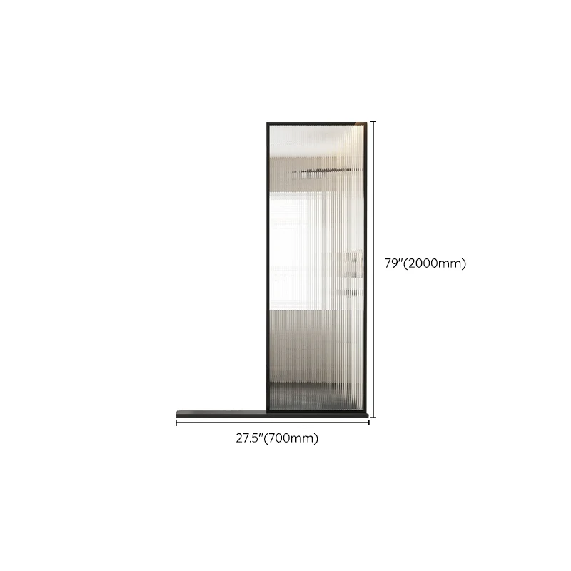 Puerta de ducha de vidrio templado con mampara de ducha fija de marco completo negro Clearhalo