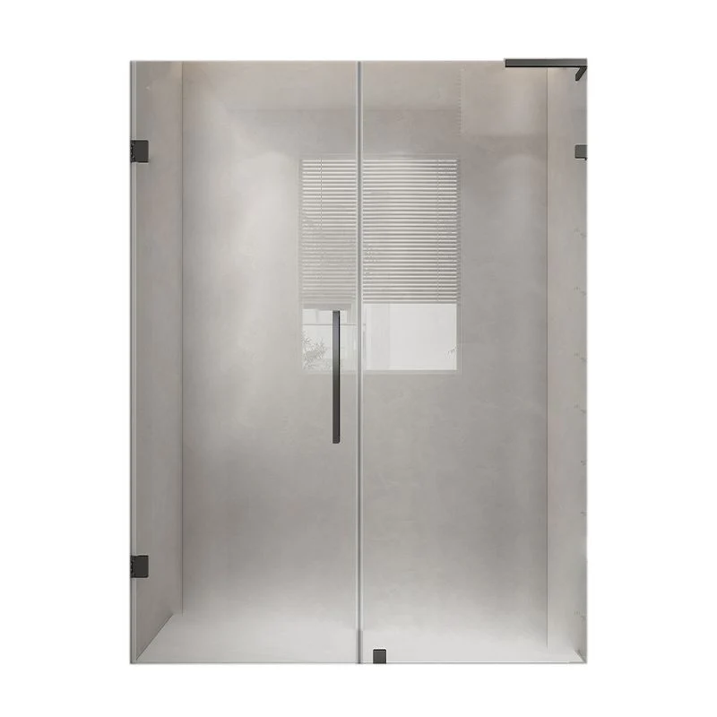 Puerta de ducha de vidrio templado de una línea, sin marco, extremadamente estrecha Clearhalo