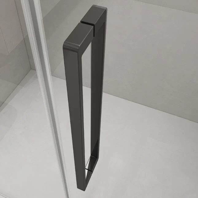 Puerta de ducha de vidrio templado de una línea, sin marco, extremadamente estrecha Clearhalo
