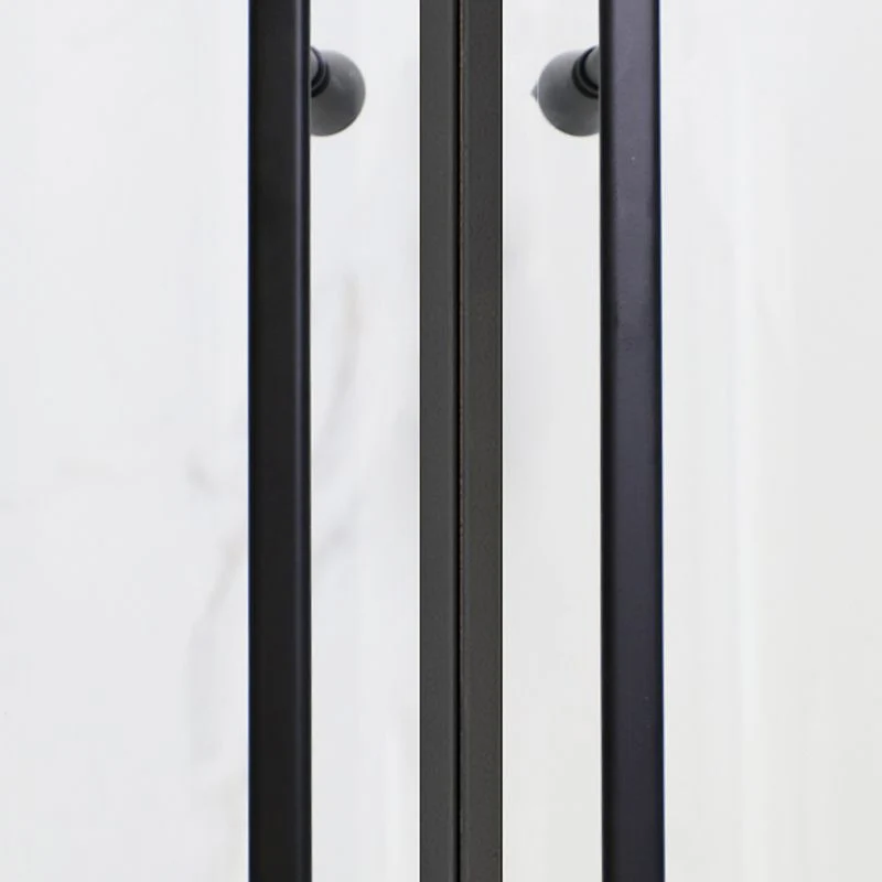 Puertas de ducha con marco negro Puerta de baño de ducha templada deslizante doble Clearhalo