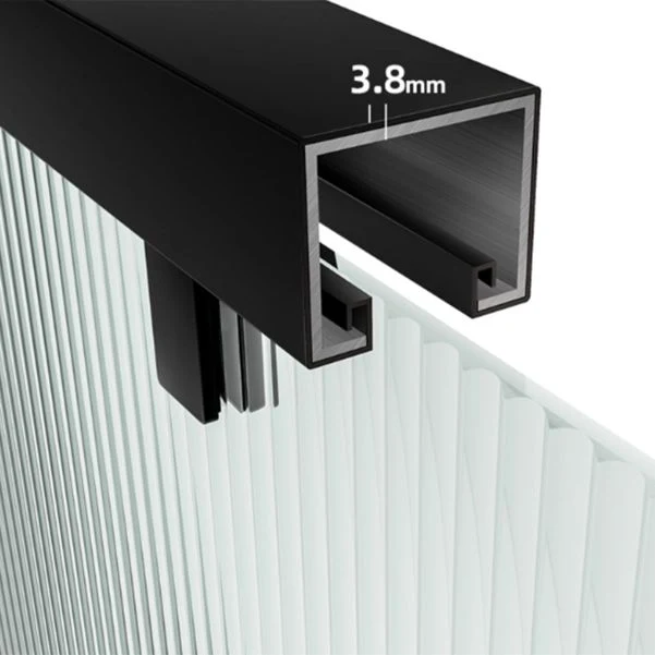 Puertas de ducha corredizas dobles Puerta de baño de ducha de vidrio templado negro Clearhalo