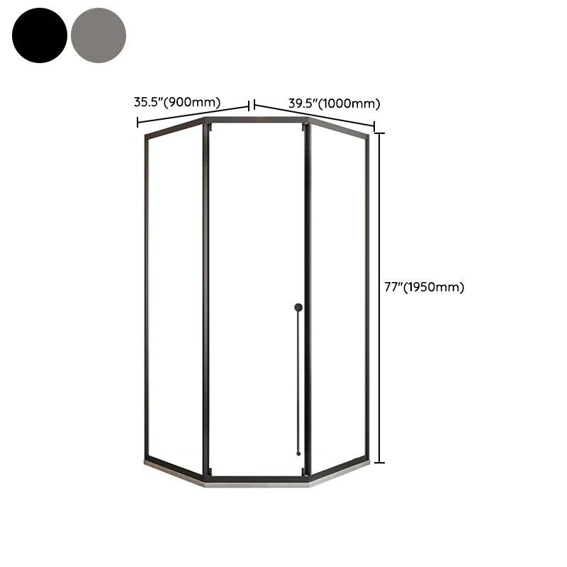 Puertas de ducha corredizas individuales enmarcadas Puerta de baño de ducha transparente Negro Clearhalo