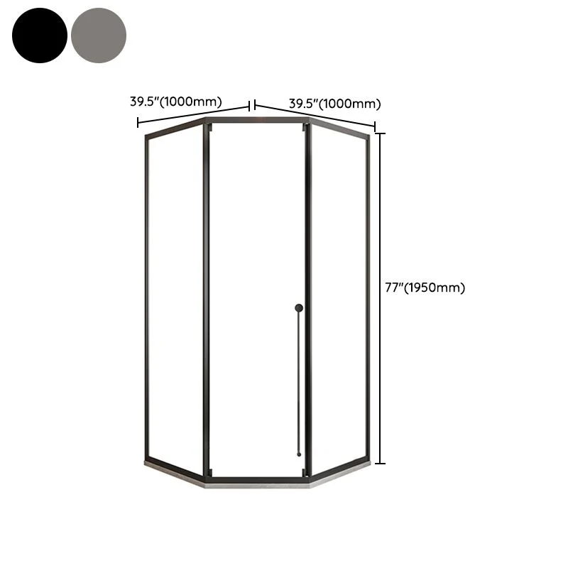 Puertas de ducha corredizas individuales enmarcadas Puerta de baño de ducha transparente Negro Clearhalo