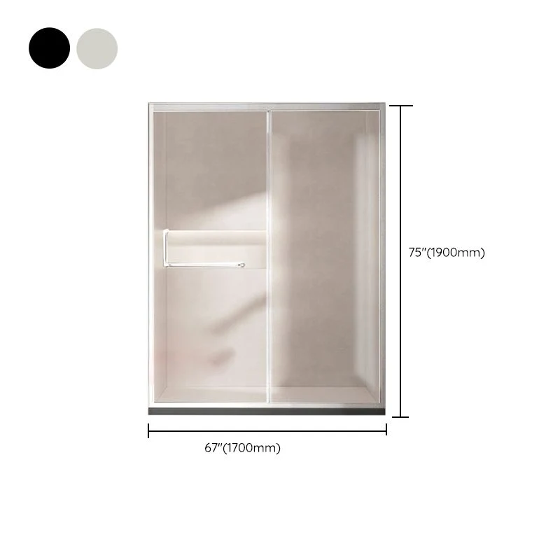 Puertas de ducha corredizas de una forma Puerta de ducha de vidrio templado transparente Plata Clearhalo