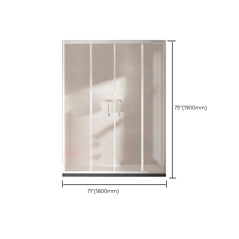 Puertas de ducha corredizas de una forma Puerta de ducha de vidrio templado transparente Plata Clearhalo