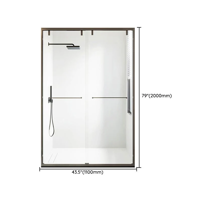 Puertas de ducha resistentes al rayado de la puerta del baño de la ducha deslizante doble transparente Gris Clearhalo