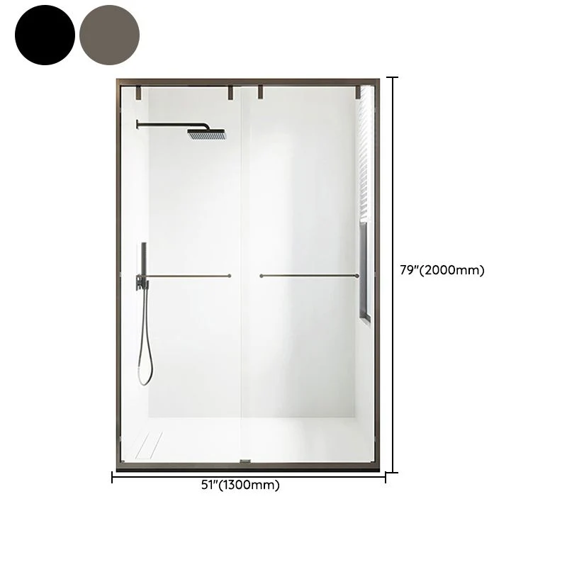 Puertas de ducha resistentes al rayado de la puerta del baño de la ducha deslizante doble transparente Gris Clearhalo