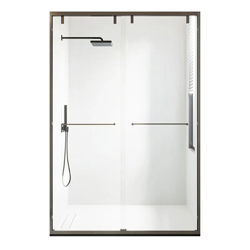 Puertas de ducha resistentes al rayado de la puerta del baño de la ducha deslizante doble transparente Gris Clearhalo