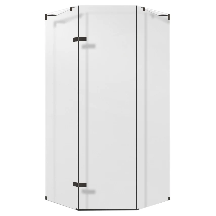 Puertas de ducha semi sin marco resistentes los arañazos en negro para puerta de baño y ducha Clearhalo