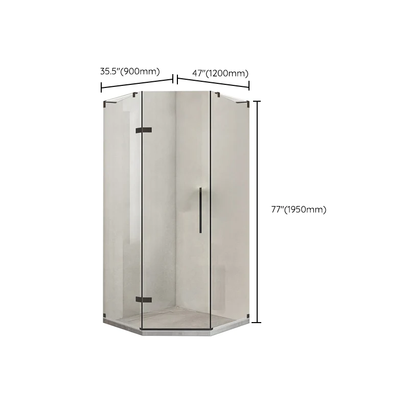 Puertas de ducha semi sin marco resistentes los arañazos en negro para puerta de baño y ducha Clearhalo