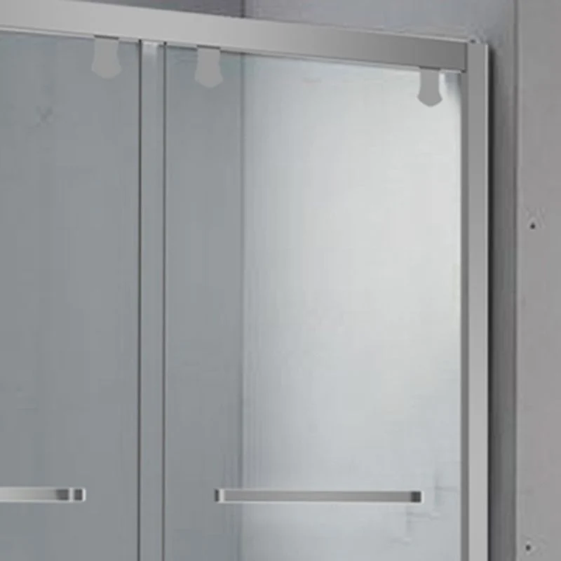 Puertas de ducha semi-frameless corredizas simples Puerta de ducha transparente templada Gris Clearhalo