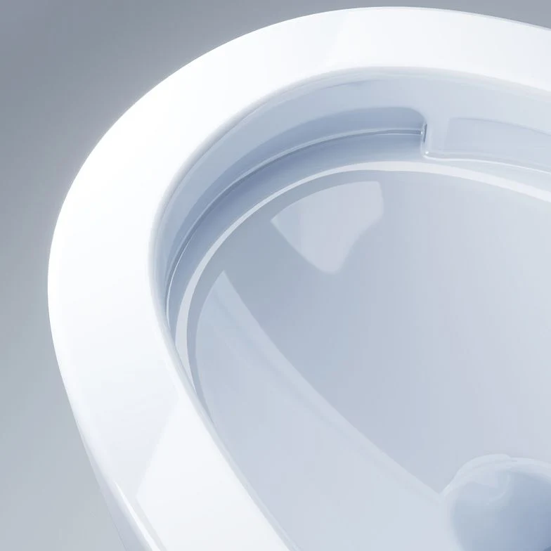 Sensor de pie contemporáneo de cerámica blanca alargada para inodoro inteligente Clearhalo