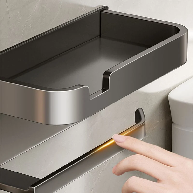 Soporte de papel para kit de accesorios de baño individual de aluminio de estilo moderno Clearhalo