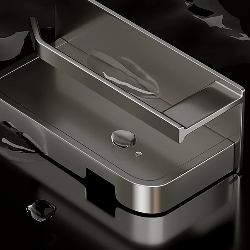 Soporte de papel para kit de accesorios de baño individual de aluminio de estilo moderno Clearhalo