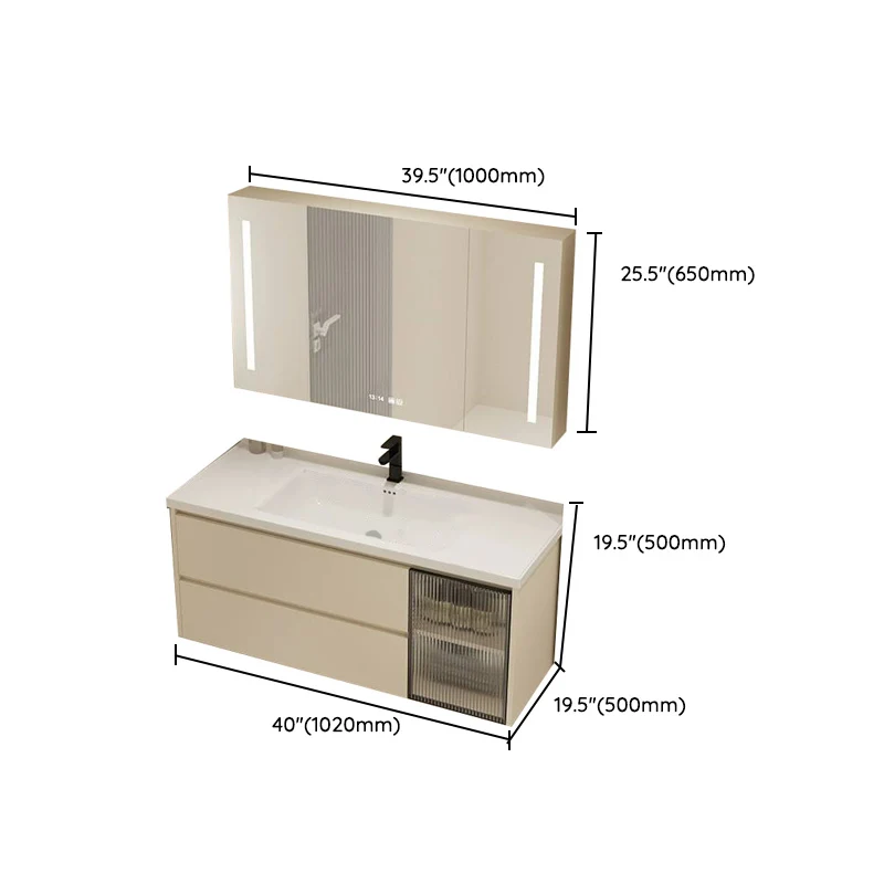 Soporte de pared superior de cerámica para lavabo de baño moderno con puerta de cierre suave Clearhalo