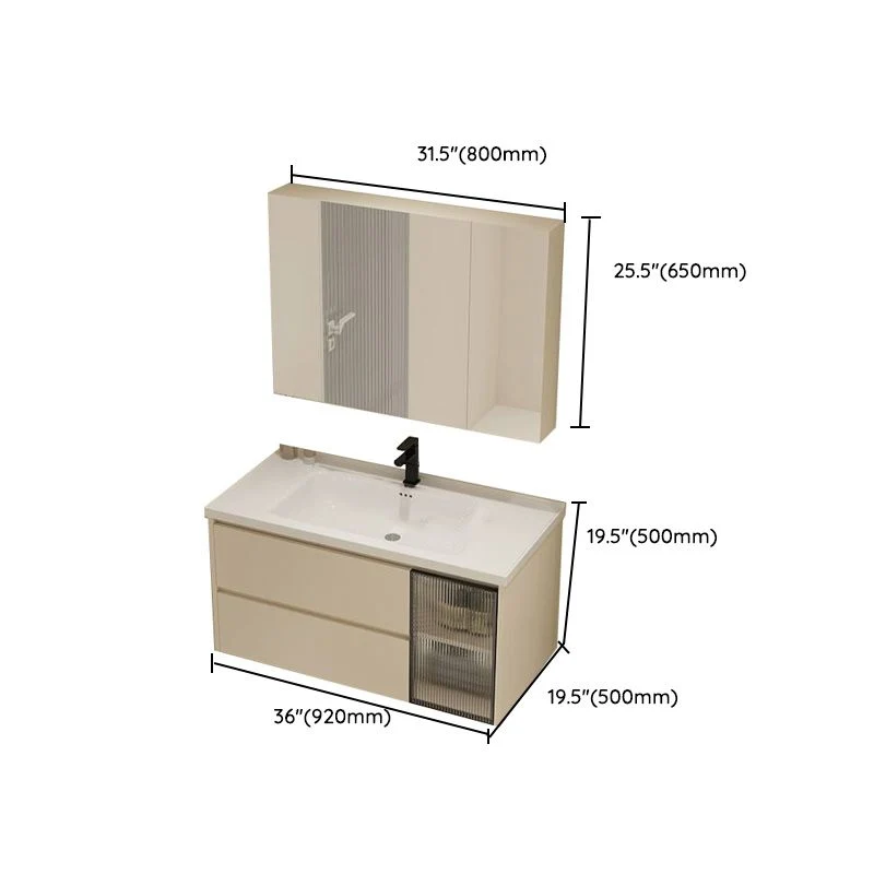 Soporte de pared superior de cerámica para lavabo de baño moderno con puerta de cierre suave Clearhalo