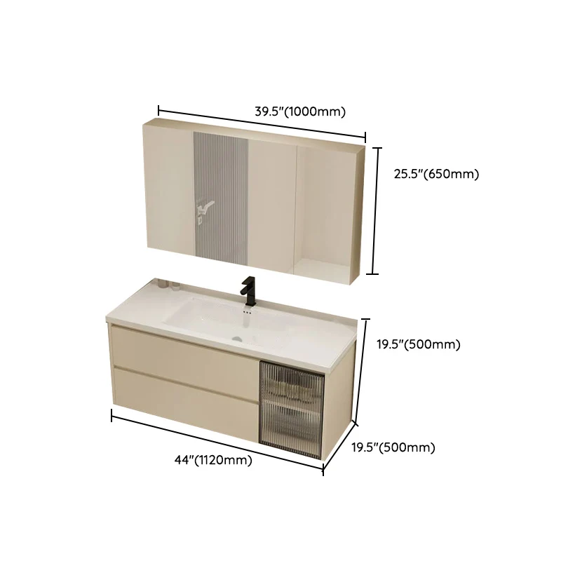 Soporte de pared superior de cerámica para lavabo de baño moderno con puerta de cierre suave Clearhalo