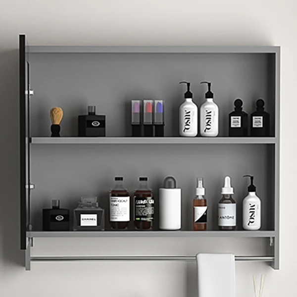 Tocador de baño con lavabo individual Tocador de baño rectangular gris moderno Clearhalo