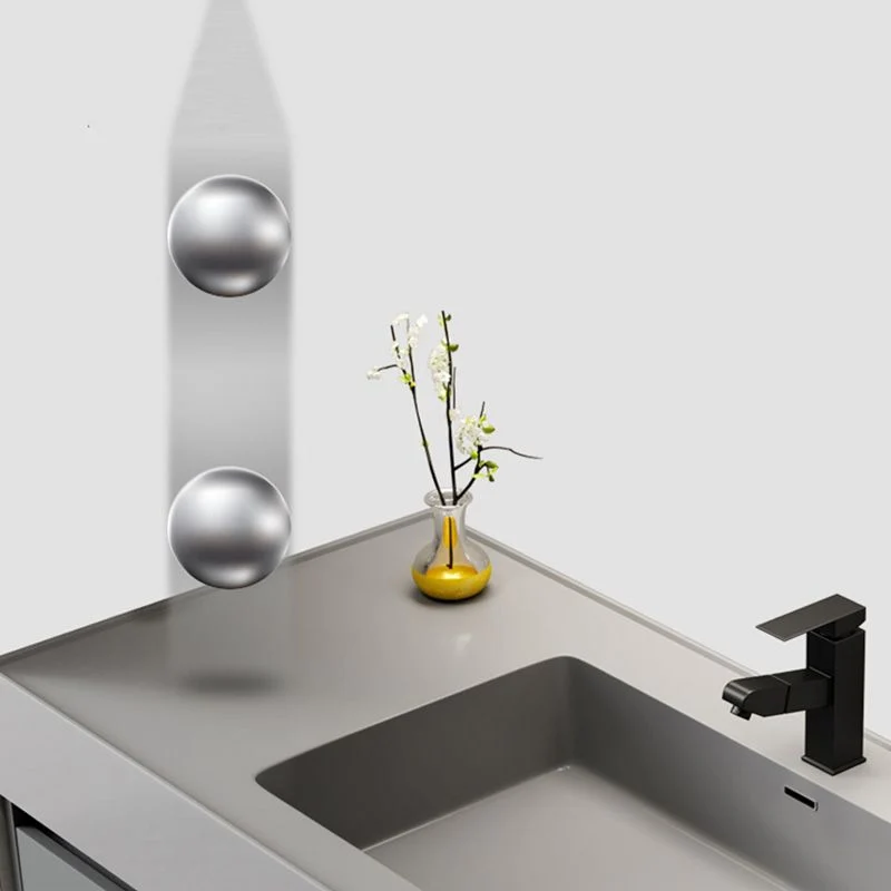 Tocador de baño contemporáneo, lavabo individual montado en la pared con puerta de cierre suave Clearhalo