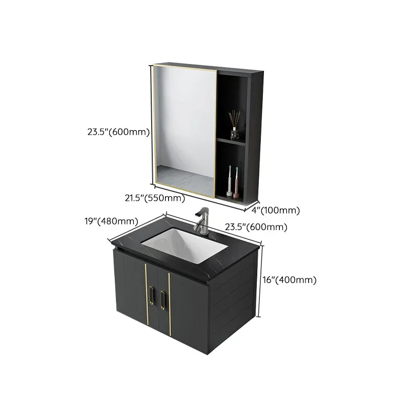 Tocador de baño de estilo moderno, montaje en pared, tocador de baño resistente la suciedad con grifo Clearhalo