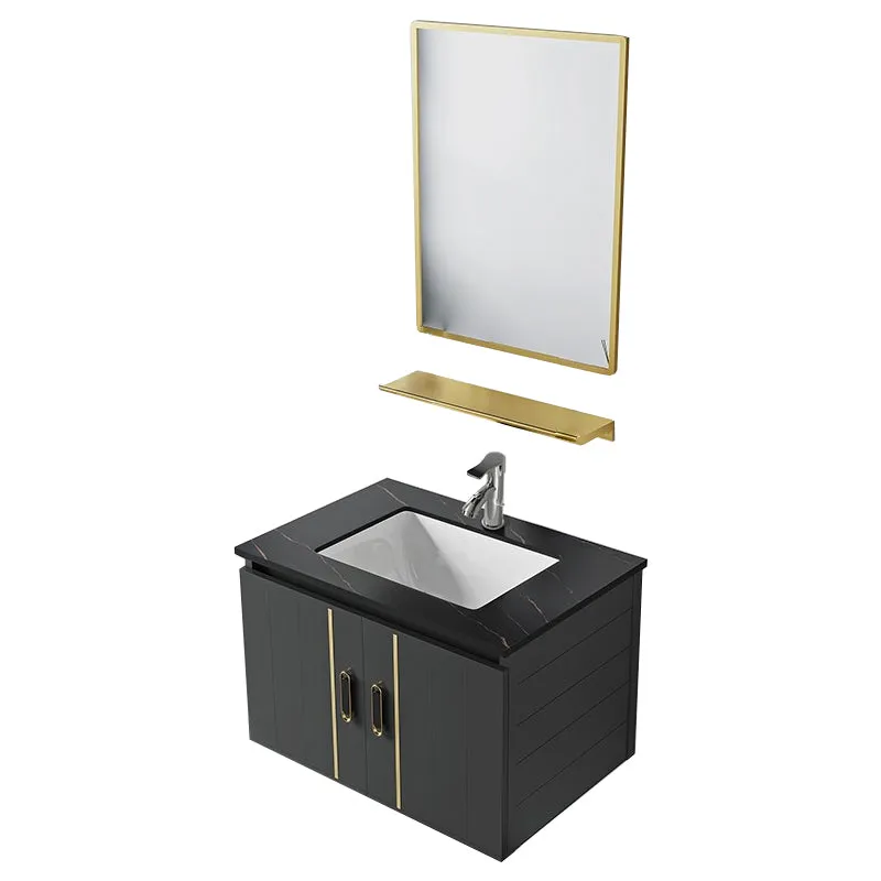 Tocador de baño de estilo moderno, montaje en pared, tocador de baño resistente la suciedad con grifo Clearhalo