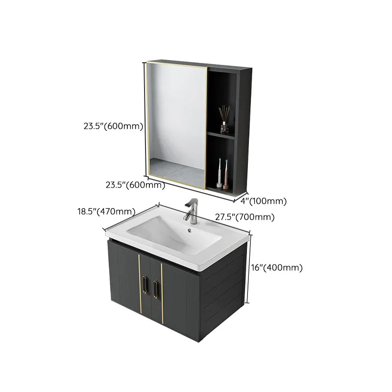 Tocador de baño de estilo moderno, montaje en pared, tocador de baño resistente la suciedad con grifo Clearhalo