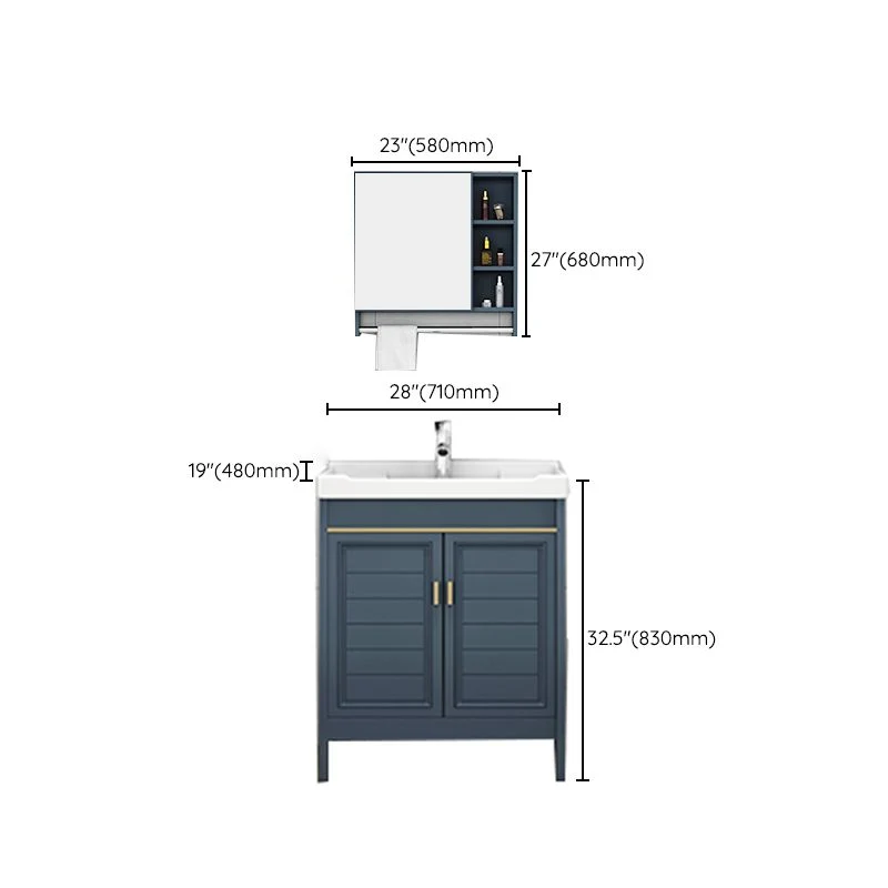 Tocador de baño Glam con tapa de cerámica con grifo y juego de tocador con gabinete independiente Clearhalo