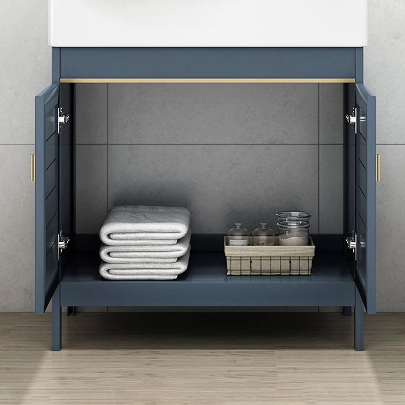 Tocador de baño Glam con tapa de cerámica con grifo y juego de tocador con gabinete independiente Clearhalo