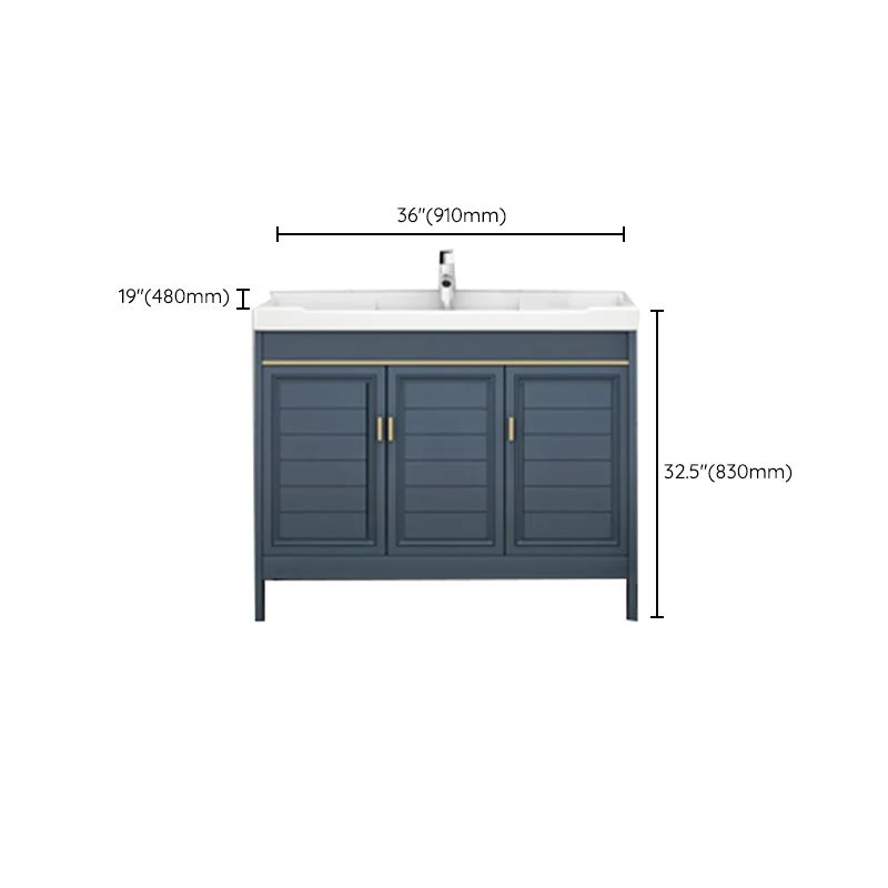 Tocador de baño Glam con tapa de cerámica con grifo y juego de tocador con gabinete independiente Clearhalo