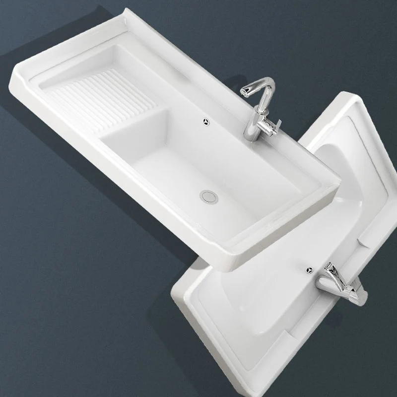 Tocador de baño Glam con tapa de cerámica con grifo y juego de tocador con gabinete independiente Clearhalo
