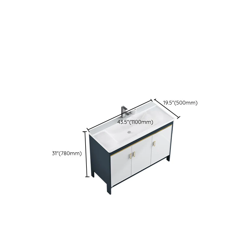 Tocador de baño Glam Tocador de baño rectangular con tapa de cerámica individual Clearhalo