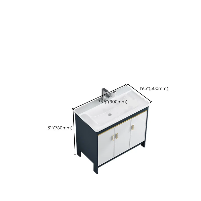 Tocador de baño Glam Tocador de baño rectangular con tapa de cerámica individual Clearhalo