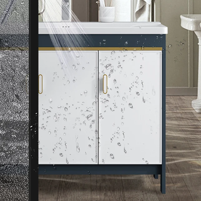 Tocador de baño Glam Tocador de baño rectangular con tapa de cerámica individual Clearhalo