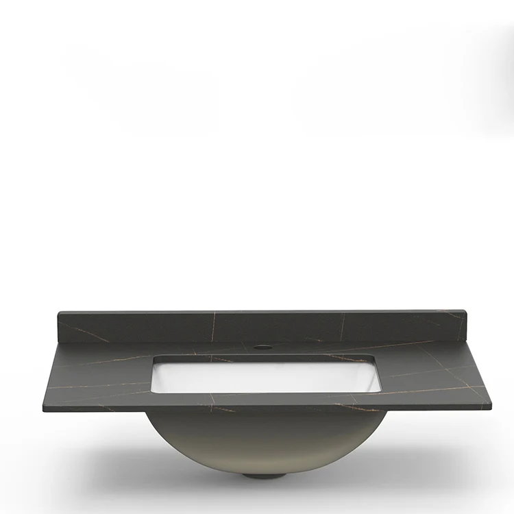 Tocador de baño gris con marco de metal, lavabo individual independiente, tocador rectangular con puertas Clearhalo