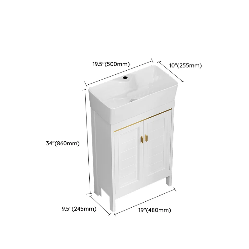 Tocador de baño independiente, lavabo de baño de metal, tocador con lavabo incluido Clearhalo