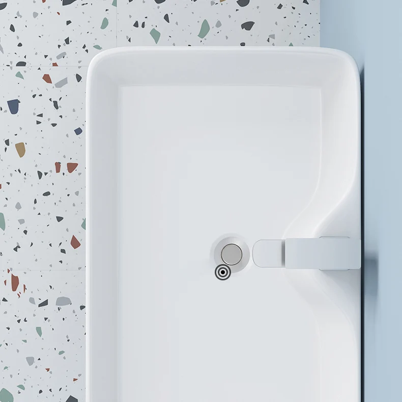 Tocador de baño independiente rectangular Glam Green Juego de tocador de un solo lavabo Clearhalo